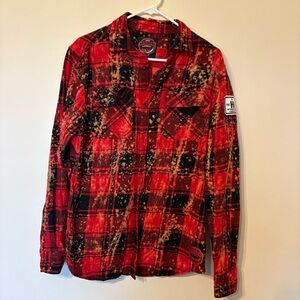 Angry Minnow International Harvester Red Plaid Women's Flannel Blouse